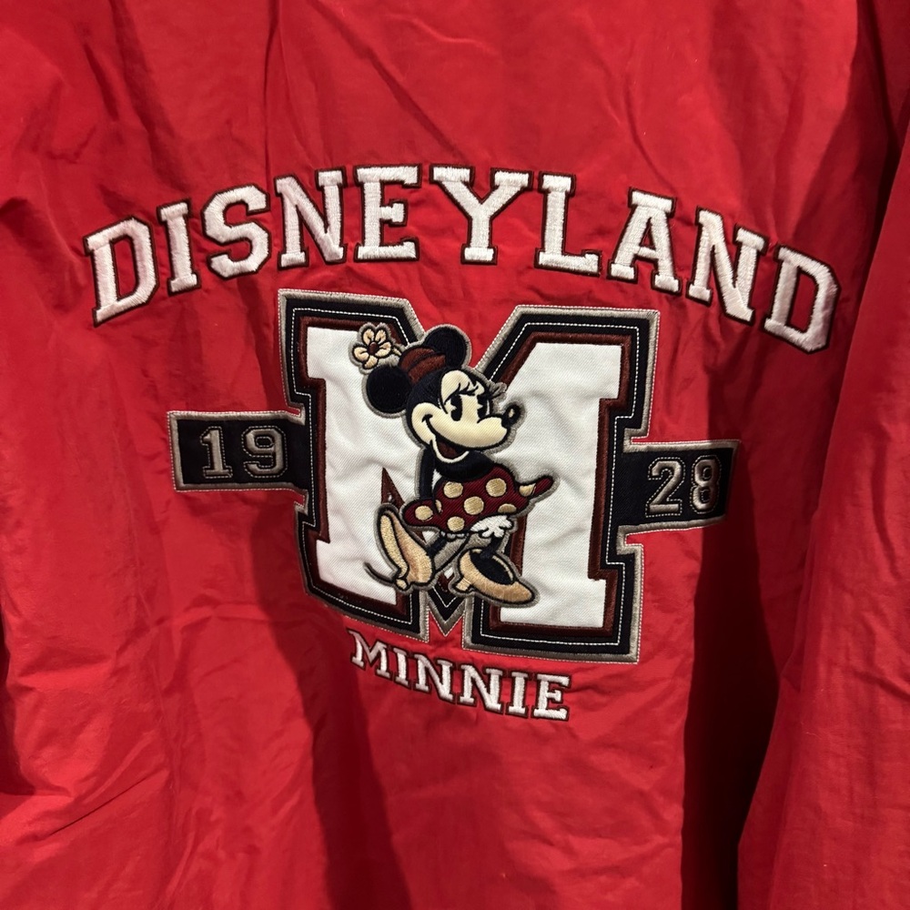 Disneyland Resort Minnie Mouse Y2K Hooded Windbreaker Jacket Red M - Picture 8 of 11
